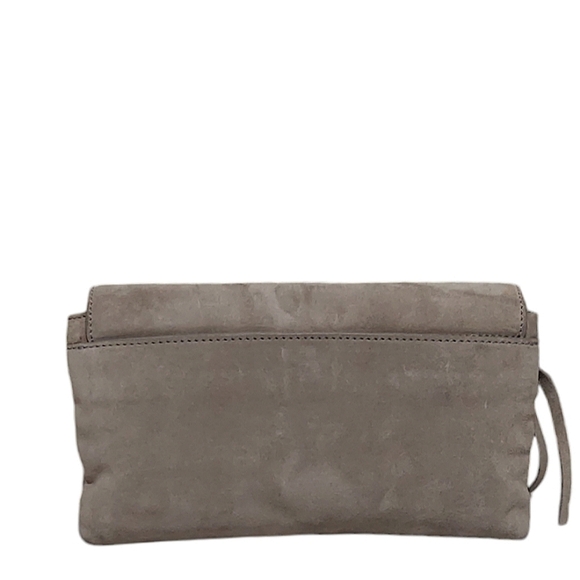 Michael Kors Suede Leather Fringe Flap Clutch Bag - Picture 2 of 6